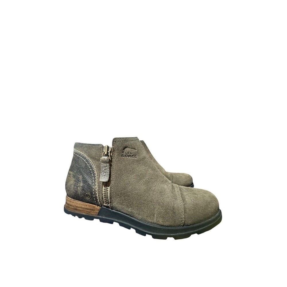 Sorel Women's Major Low Leather Gray NL2161-245 Suede Leather Ankle Boots Sz 8